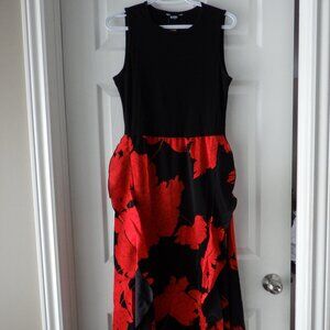 BTFBM Women's Casual Sleeveless Summer Dress Black Red Size Medium Flowy NEW